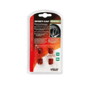 PILOT SPORT CAP HEXAGONAL SET 4 TAPPI COPRIVALVOLA ALLUMINIO ROSSI