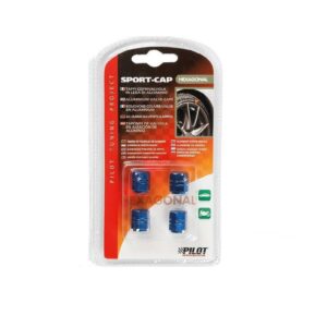 PILOT SPORT CAP HEXAGONAL SET 4 TAPPI COPRIVALVOLA ALLUMINIO BLU