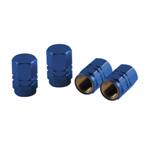 PILOT SPORT CAP HEXAGONAL SET 4 TAPPI COPRIVALVOLA ALLUMINIO BLU - immagine 2