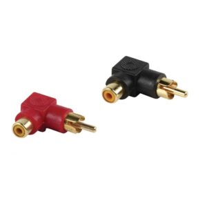 Coppia Angolari 90° RCA Maschio Femmina Rosso e Nero