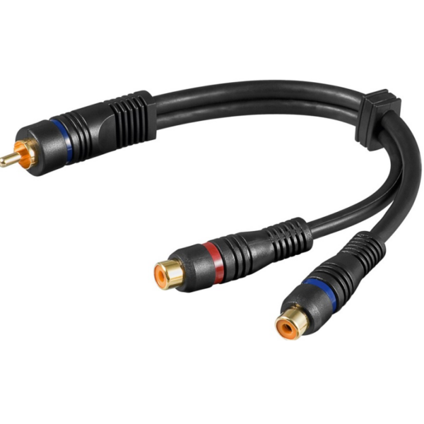 COPPIA SDOPPIATORE CAVO RCA 1 FEMMINA 2 MASCHI