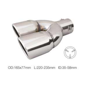 Terminale rotondo doppio inclinato disassato acciaio inox Universale doppio Simoni Racing