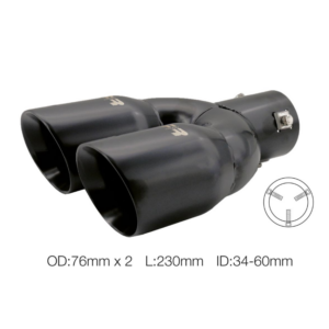 Terminale rotondo doppio inclinato acciaio inox Universale doppio Simoni Racing