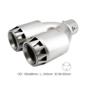 Terminale doppio rotondo acciaio inox satinato Universale doppio Simoni Racing