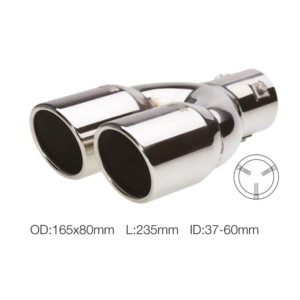 Terminale rotondo doppio inclinato acciaio inox doppio Simoni Racing